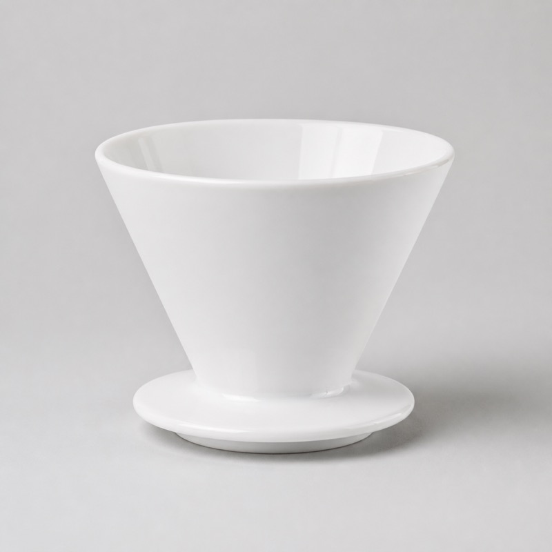 白い磁器のコーヒードリッパー